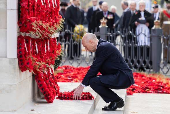 Defence Secretary John Healey laid a wreath to mark Armistice Day.