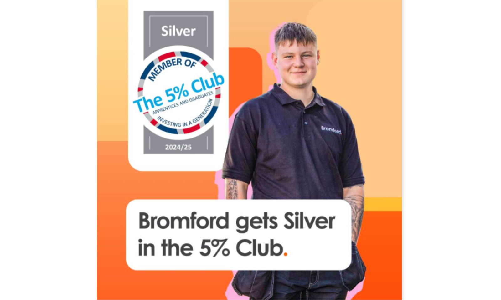 Bromford Awarded Silver Membership in The 5% Club