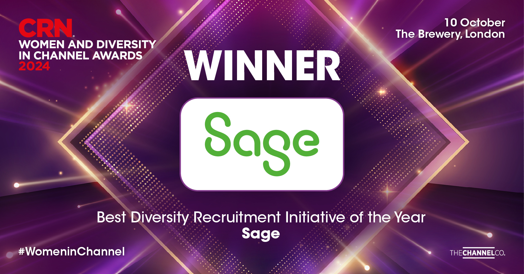 Sage - CRN UK Women & Diversity in Channel Awards 2024 - Best Diversity Recruitment Initiative - Winner