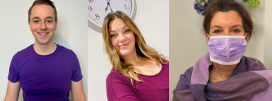 Hays employees wearing purple for #purplelightup