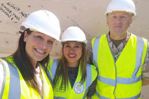 Venus Tingzon has shared her experiences of being a female Senior Project Manager. Pictured: Steph Francis, Venus Tingzon and WO2 RQMS Billy Braithwaite. MOD Crown Copyright.
