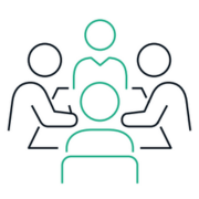 Illustration of people sitting around a table