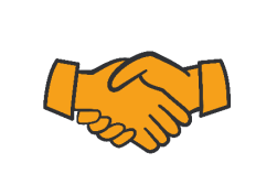 2 hands shaking/greeting