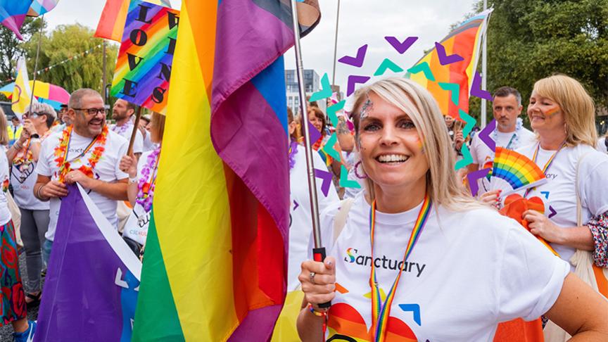 Sanctuary colleagues at Pride event. 