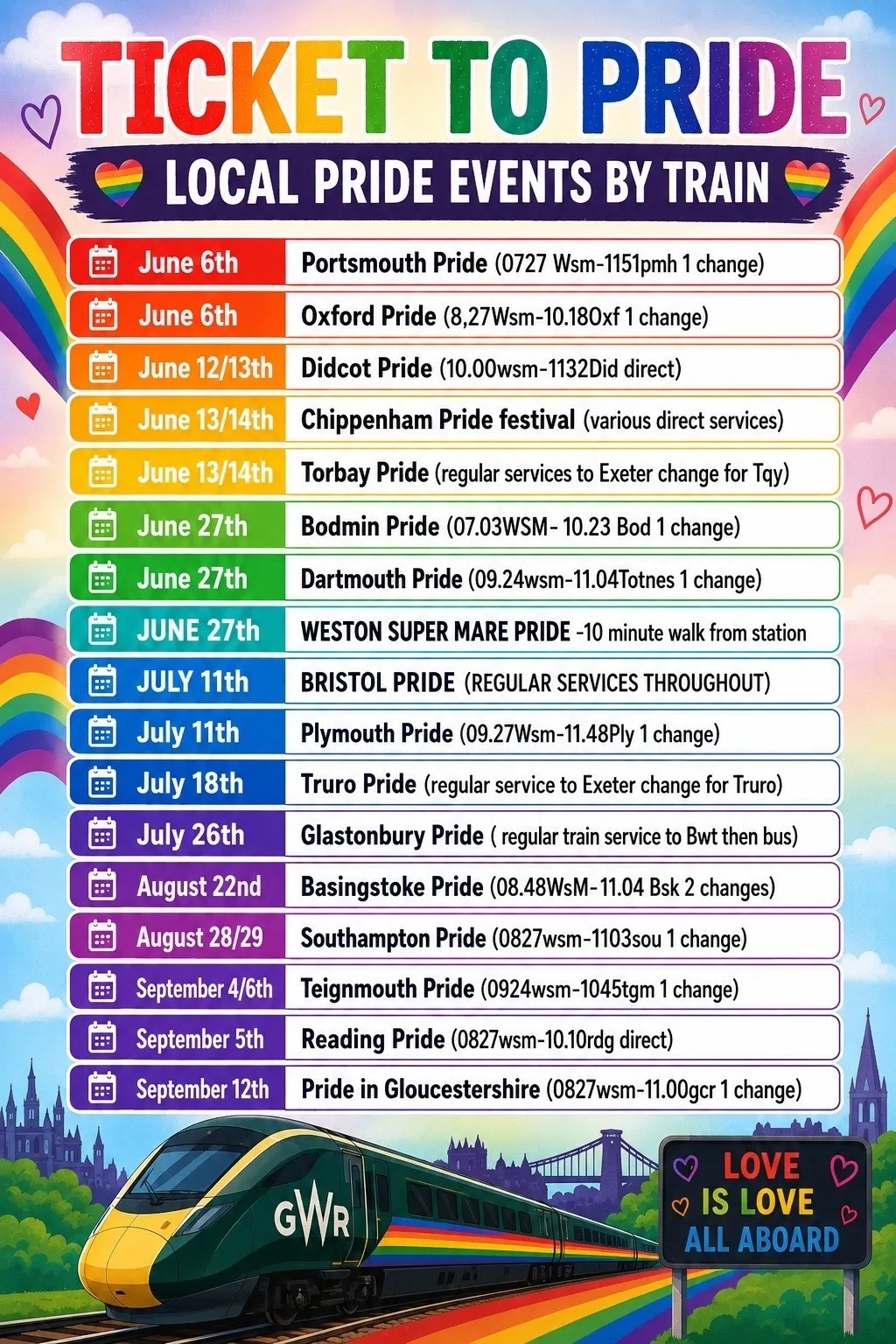 GWR Pride Ticket