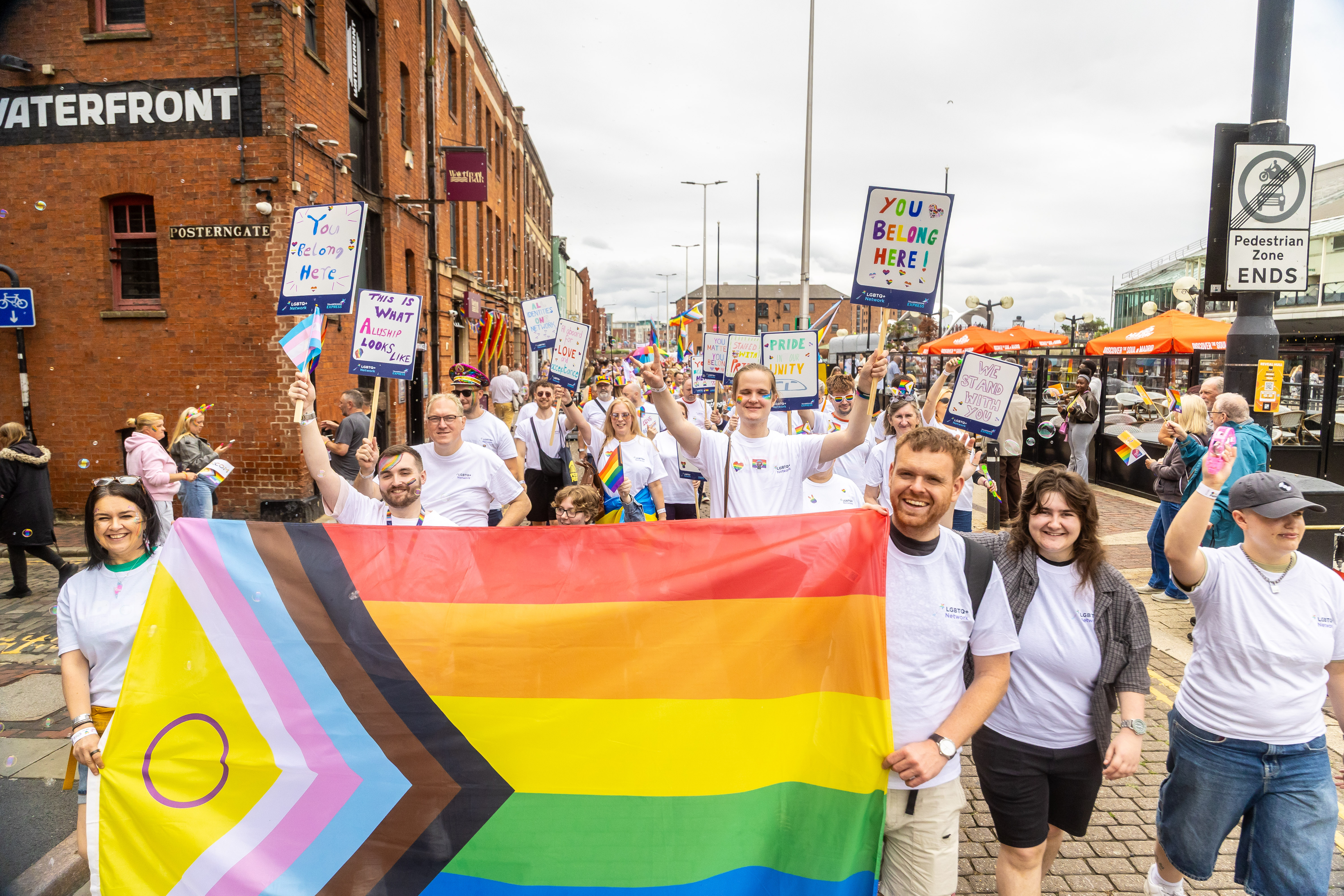 A group of TPE employees marching at the Hull Pride