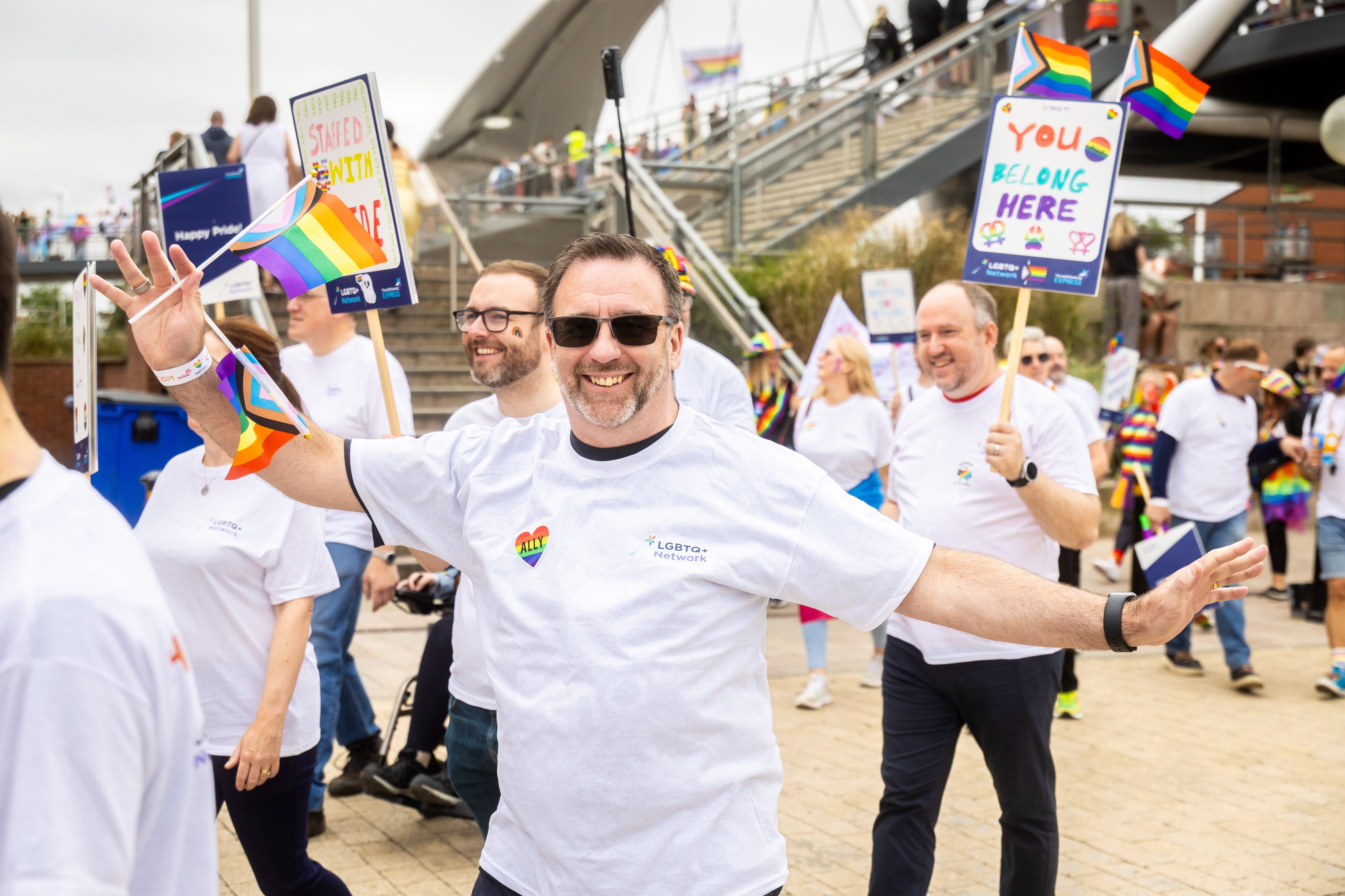 TPE emplyoyees supporting and marching at Hull Pride