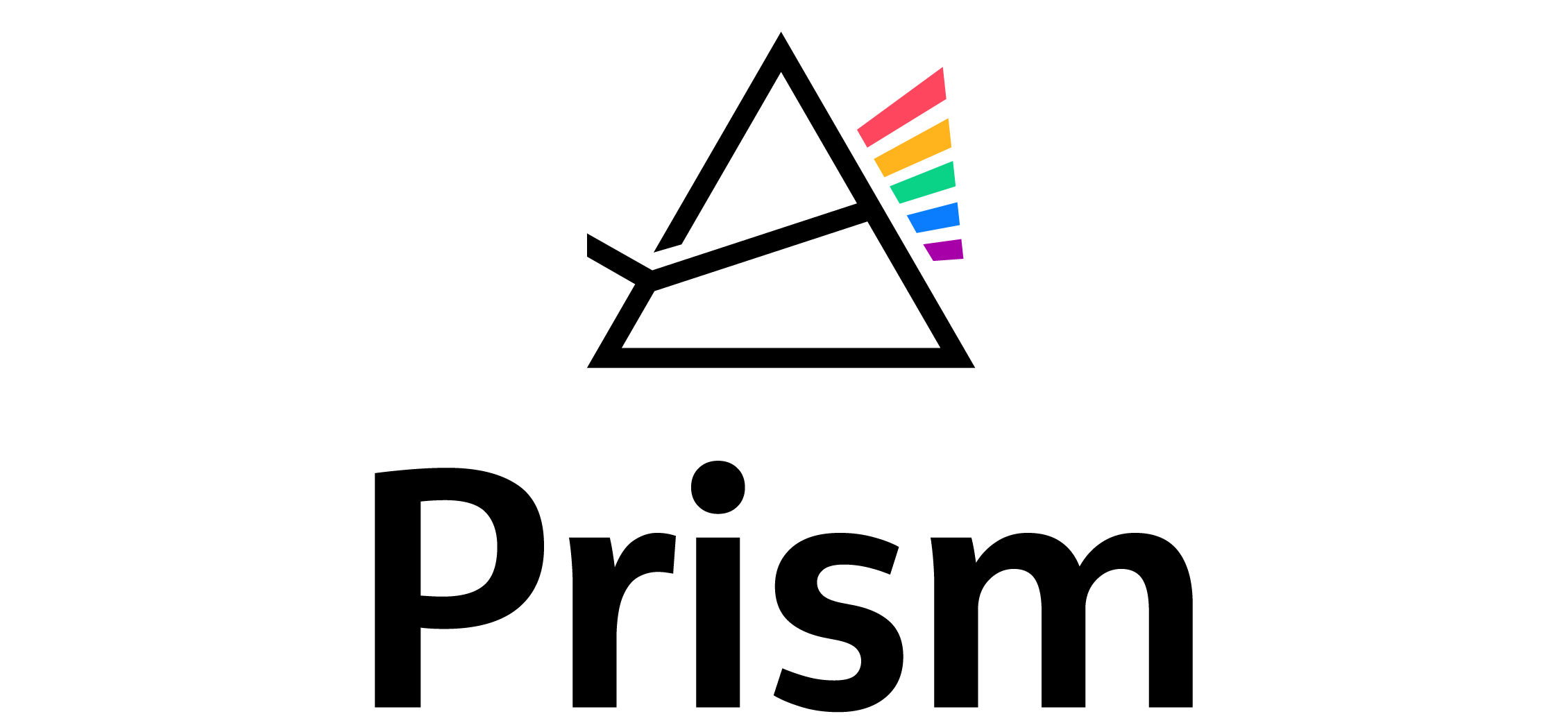 Prism staff netwrok logo with a little rainbow above the text