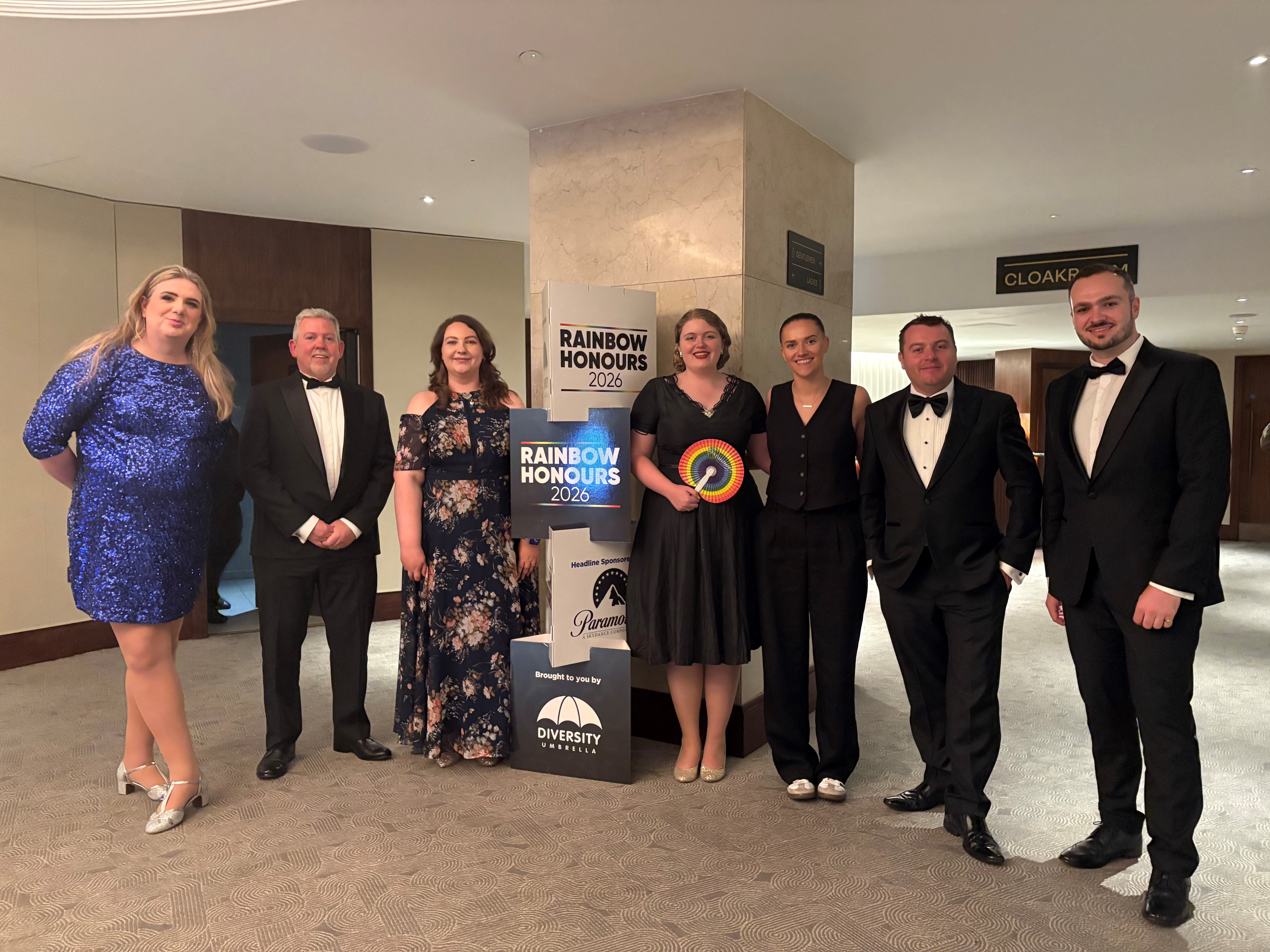 A mixed group of individuals from Thales at the Rainbow Honours Awards 2026