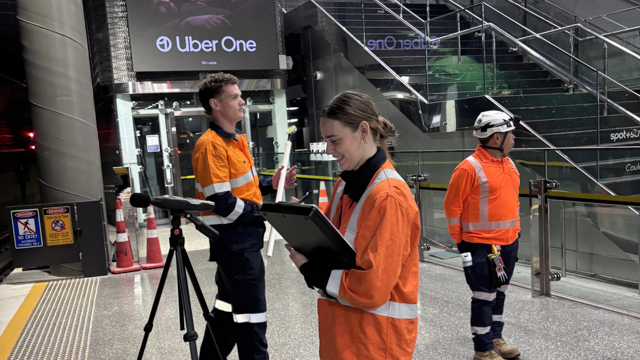 Zoe at work in an underground station