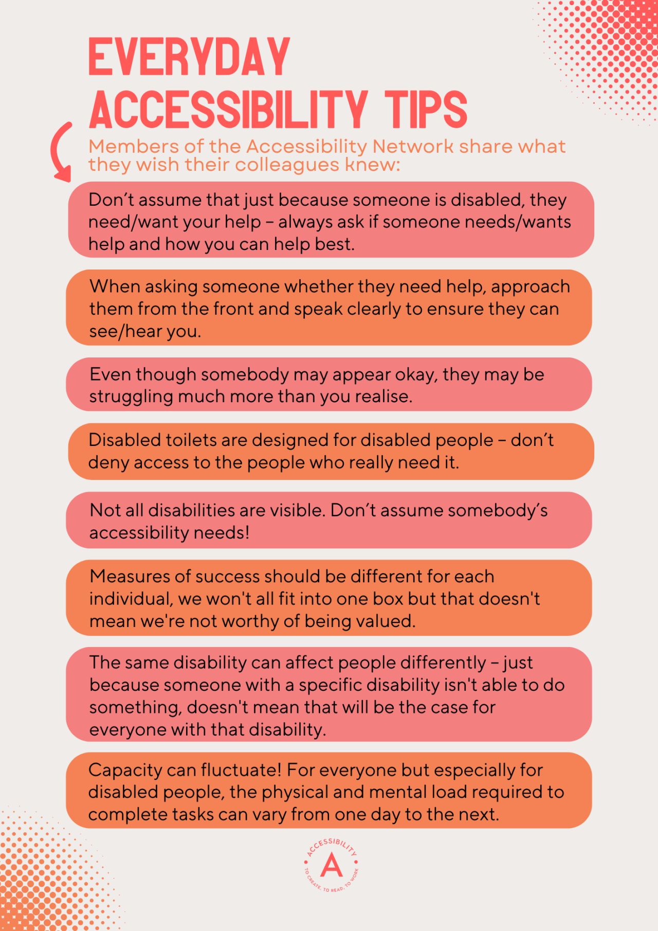 Hachette UK's Accessibility Network shares a list of information to help colleagues