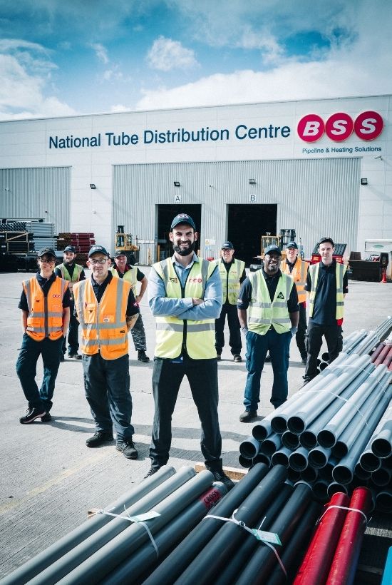 Jake with colleagues at Travis Perkins
