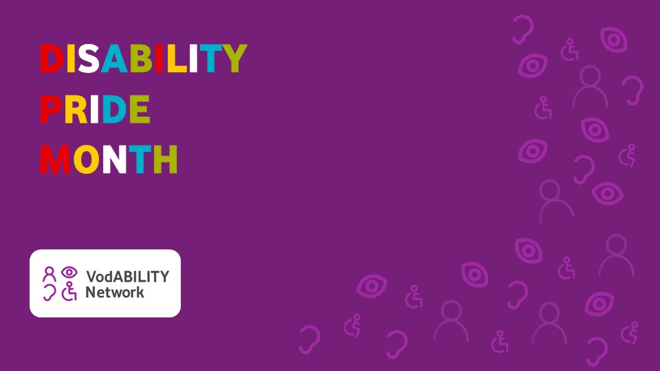 Disability Pride Month + Vodability Network logo