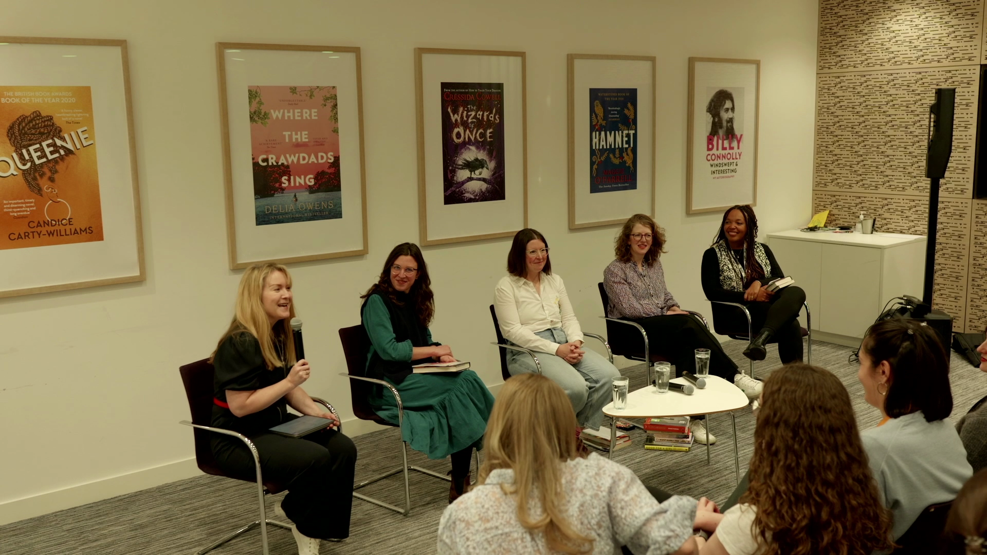 Panel members Anna Baty (Hodder Press), Hannah Chukwu (Dialogue Books), Sarah Savitt (Virago), and Anna Steadman (Headline Home)