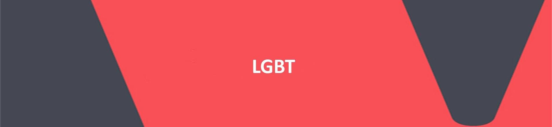 The letter 'LGBT' on red VERCIDA background The letter 'LGBT' on red VERCIDA background