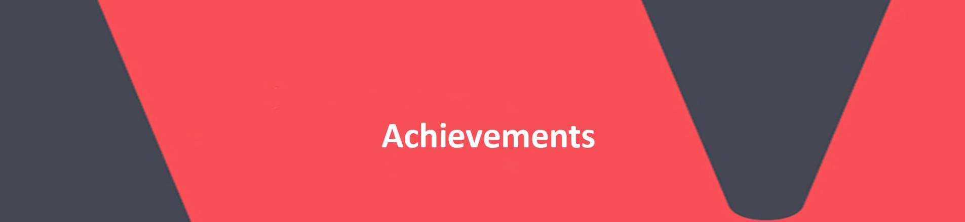 the word 'achievements' on red VERCIDA background the word 'achievements' on red VERCIDA background
