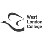 West London College logo Image of the words west london college on a white background