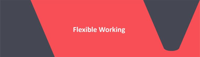 Words flexible working on red VERCIDA branded background