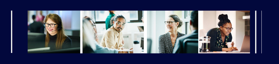 Capita Blue Header with a mix of diverse Capita staff working within it.