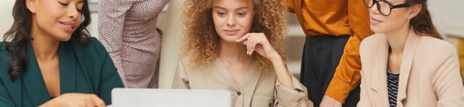 Women on a webinar Women on a webinar