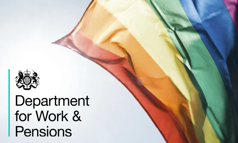 DWP logo - Pride flag