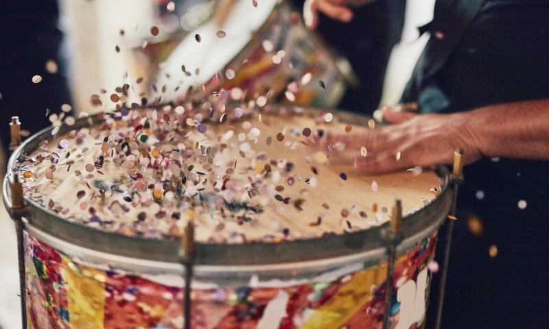man playing a drum