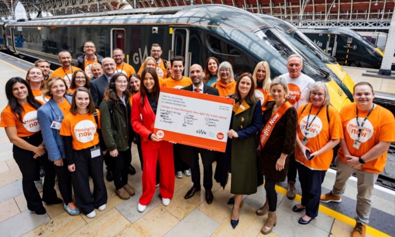 GWR staff posing for World Meningitis Day.