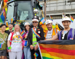 A group of collegues celebrating Pride