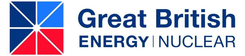 The image features the official logo and wordmark for Great British Energy | Nuclear, set against a clean, plain white background. The design combines a geometric graphic emblem on the left with bold, clear typography on the right.  Visual Elements The Graphic Emblem (Left):  A square symbol made up of eight triangular segments converging towards a central point, evocative of a stylized starburst or a abstract representation of the Union Jack flag.  Colour Palette: The triangles are arranged in blocks of colour—dark navy blue in the top-left and bottom-left quadrants, vibrant bright blue in the top-right, and vivid red in the bottom-right.  Thin white gridlines separate the individual triangles, meeting at a soft, glowing white starburst effect at the centre.  The Typography (Right):  Main Title: The words "Great British" are displayed prominently in a large, bold, dark navy blue sans-serif font.  Subtitle: Below this, in a slightly lighter, capitalised font, reads "ENERGY | NUCLEAR".  The word "ENERGY" is in bold navy blue, followed by a vertical dividing bar, and "NUCLEAR" is rendered in a slightly thinner navy blue weight.