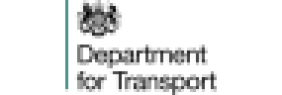 This is the official logo of the UK Government's Department for Transport, set in the standard GOV.UK visual identity framework.  Key Visual Elements  Vertical Bar: A solid, dark green vertical line borders the left-hand side of the logo, providing the ministerial department's specific colour identifier.  Royal Coat of Arms: Positioned at the top right of the vertical bar is a black-and-white depiction of the UK Royal Coat of Arms, featuring the crowned lion and unicorn supporting the central shield.  Typography: Beneath the crest, the text "Department for Transport" is displayed across two lines in black sans-serif font (Transport/GDS Transport typeface), rendered in sentence case.