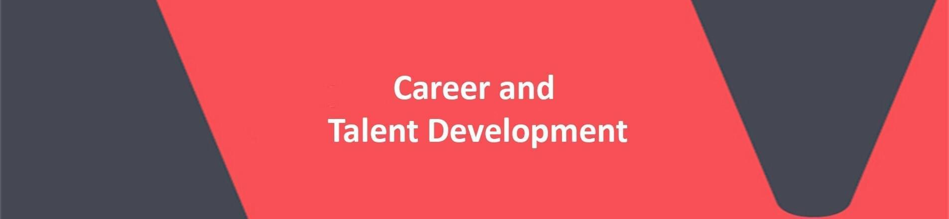 Career and Talent Development on red VERCIDA background