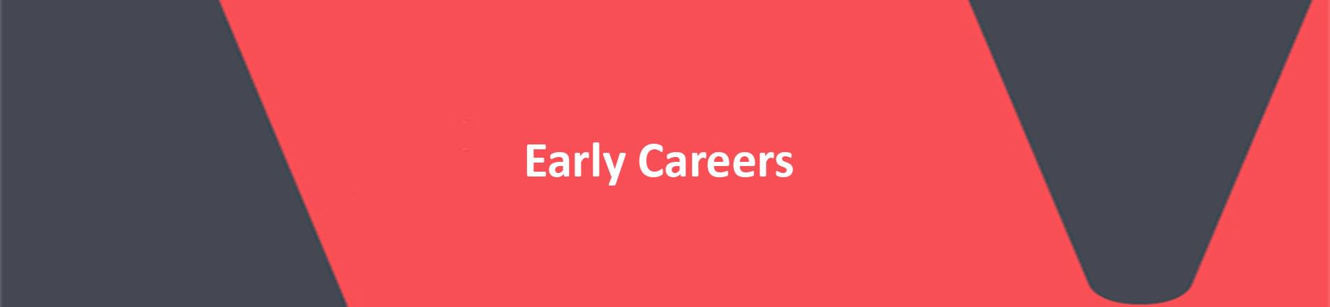 Early Careers The words Early Careers in white on a red VERCIDA branded background