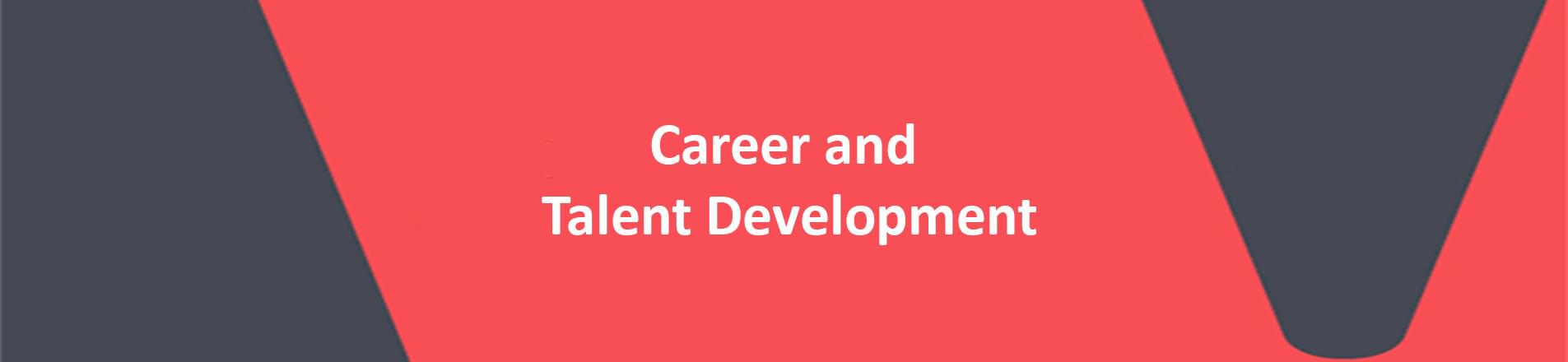 Career and Talent Development The words Career and Talent Development in white on a red VERCIDA branded background